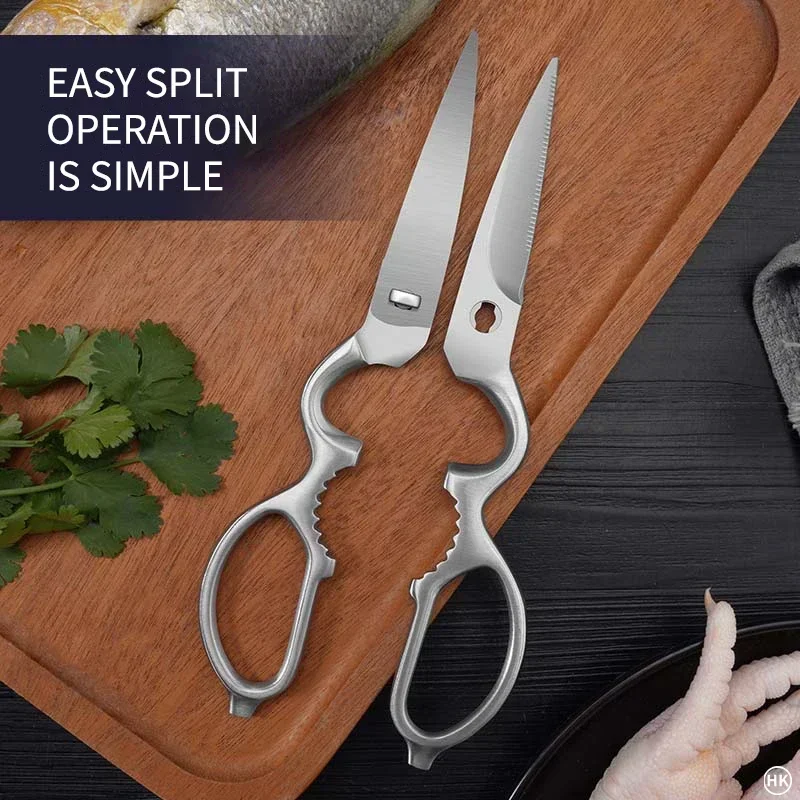 Household Kitchen Scissors Stainless Steel Kitchen Scissors Super Sharp Slightly Serrated Poultry Scissors Meat, Fish, Chicken