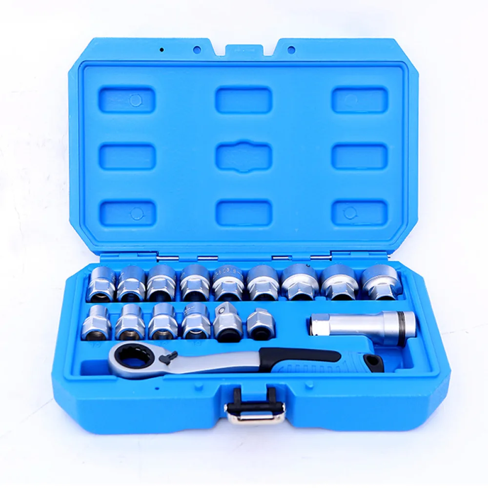 Professional Gear Pass Through Socket Wrench Set 12 Point Tools For Automotive Maintenance Mechanical Repairing Needs