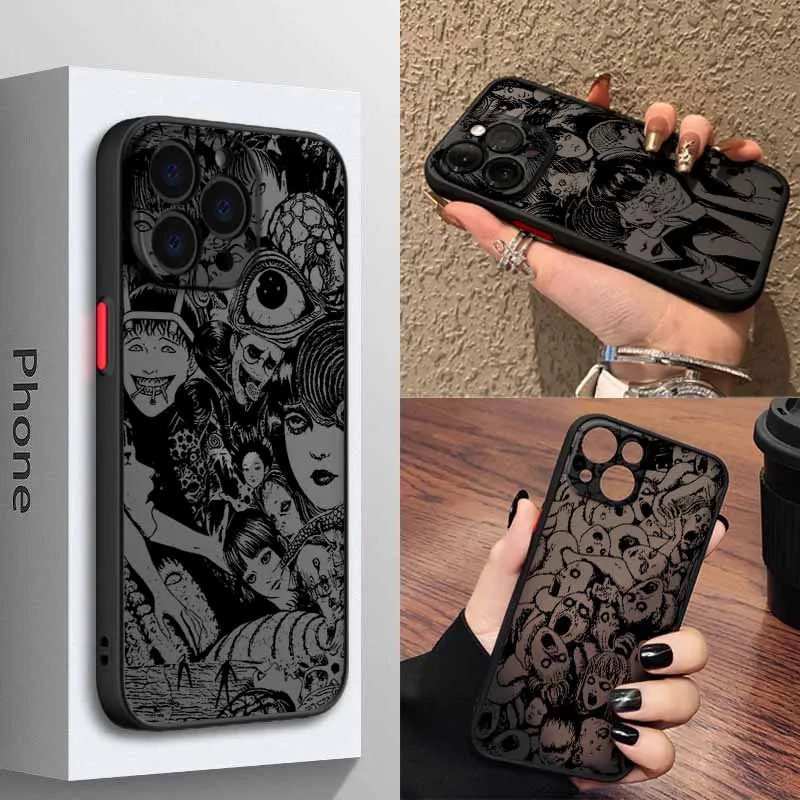 

Junji Ito horror comics Plating For OPPO Realme 15 13 12 11 10 9i 8 7i 7 6 5 Pro Plus Frosted Translucent Soft Phone Case