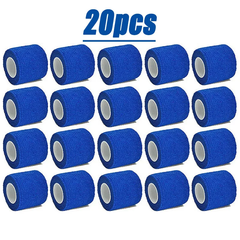 1/10/20 pcs Blue Gauze Medical Bandage Self-adhesive Breathable Elastic Bandages for Sports Fixing Finger Wrist Leg