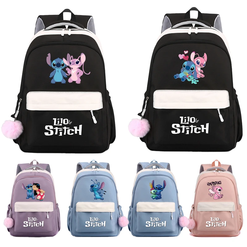 

MINISO Lilo Stitch рюкзаки милые мягкие большие вместительные сумки для девочек-подростков рюкзак для ноутбука женский рюкзак дорожная сумка Mochila