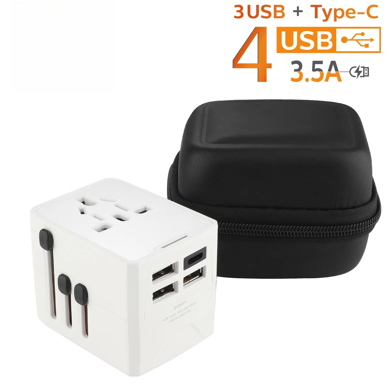 Multifunctional Travel Adapter Plug, Worldwide Universal Power Converter, All-in-One AU  EU & US UK  Standard Socket
