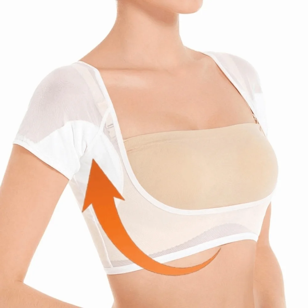 Washable T-shirt Shape Sweat Pads Ultra-thin Breathable Perspiration Deodorant Pads Mesh Odor Control Underarm Sweat Pads