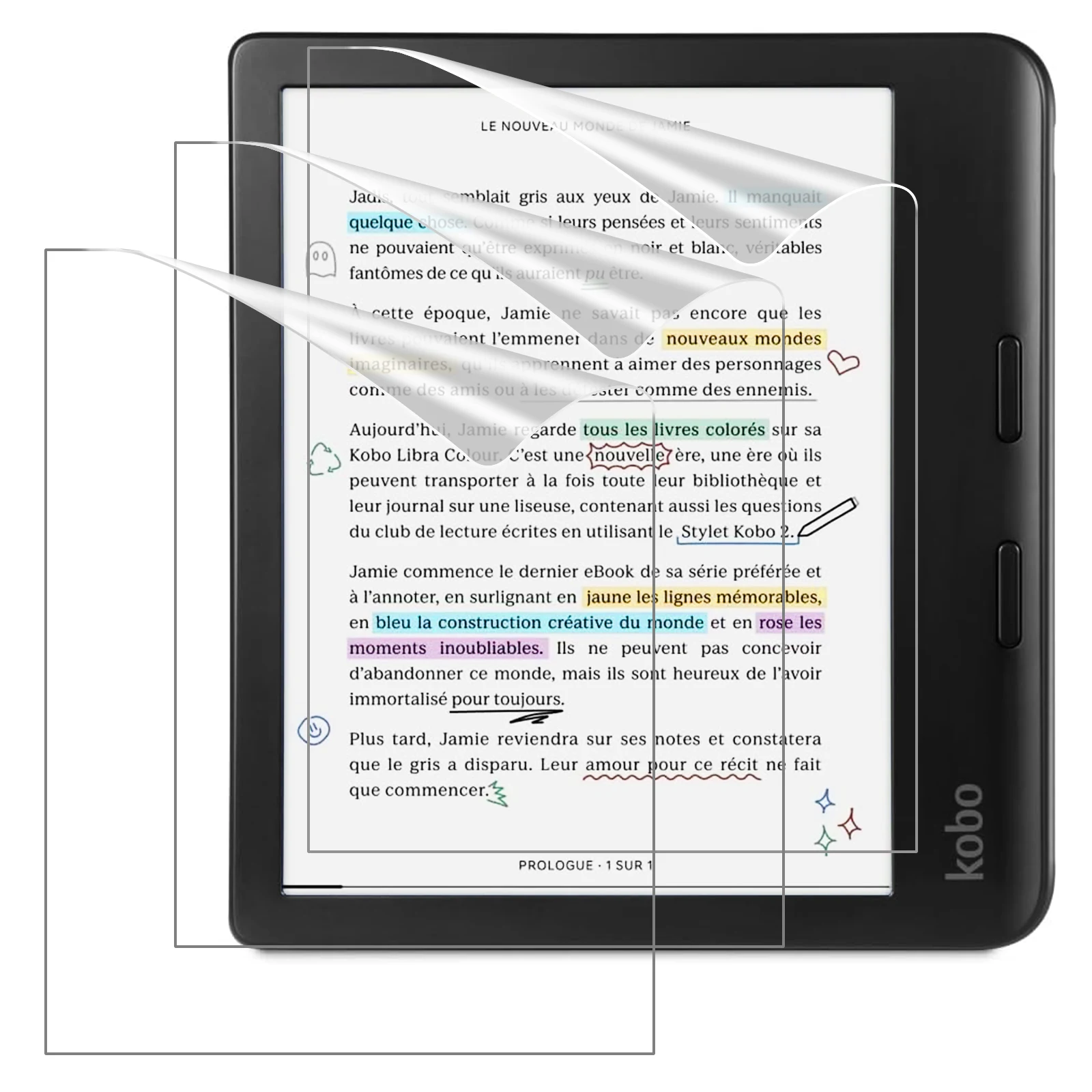 

3-Pack Matte Screen Protector For Kobo Libra Colour 7 Inches 2024/Kobo Libra 2 E-Reader 7" 2021 PET Anti-Glare Screen Film