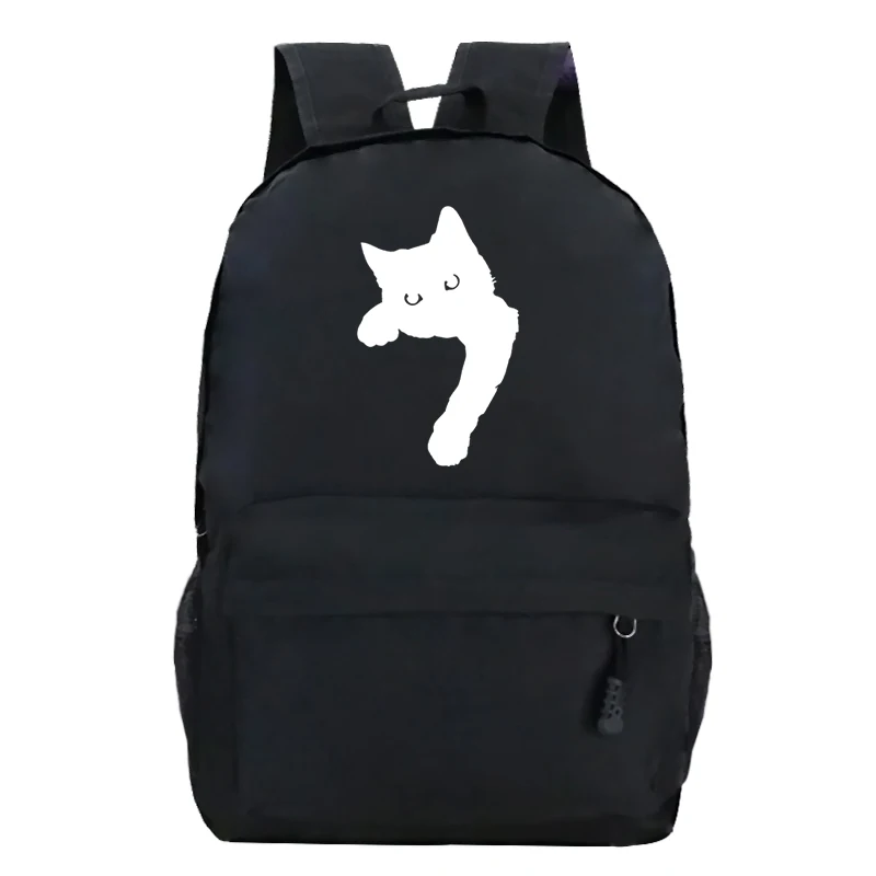 Torby szkolne dla nastoletnich dziewcząt Cute Cat Graphic Funny College Bag Women/Men Cat Lover Duża pojemność Dziewczęta Młodzieżowe plecaki szkolne