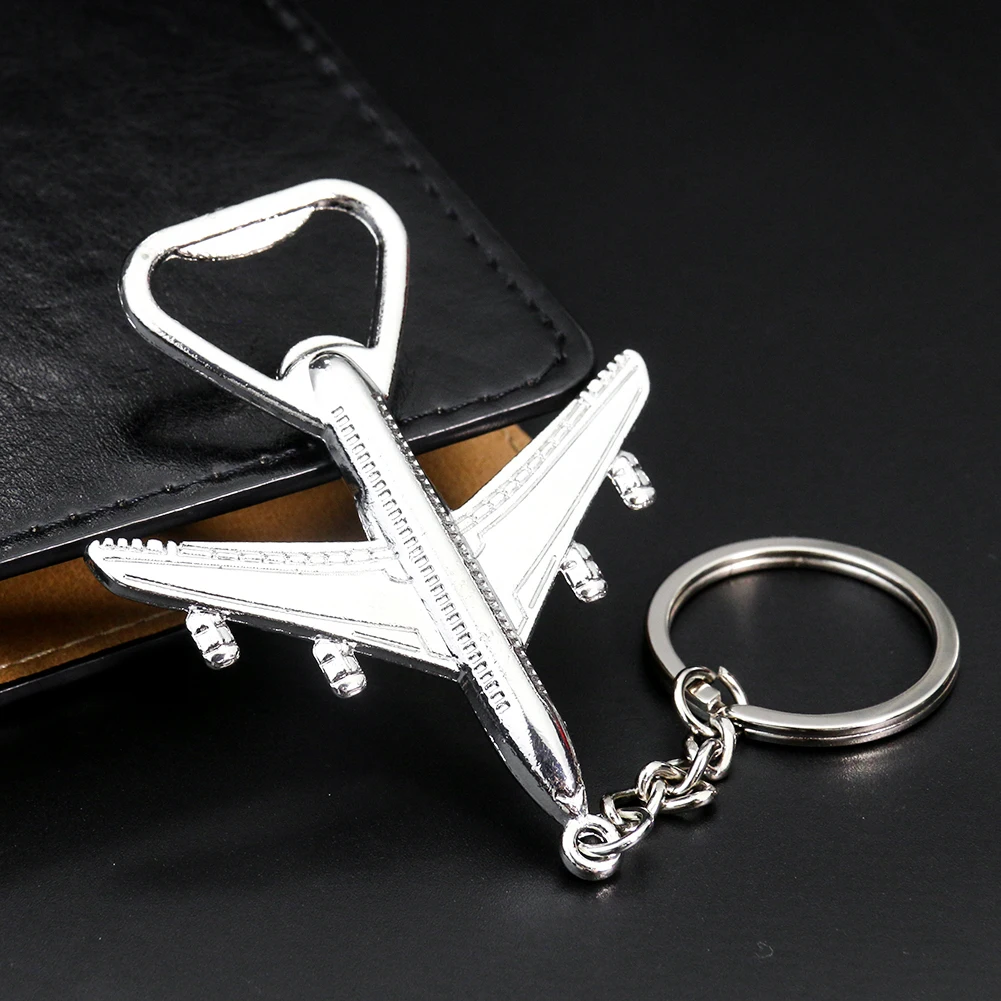Mode Flugzeug Schlüssel bund Flaschen öffner Männer Geschenk Bier Wein kappe Entferner Auto Schlüssel ring Halter Hochzeits feier Küche liefert – Detail 3