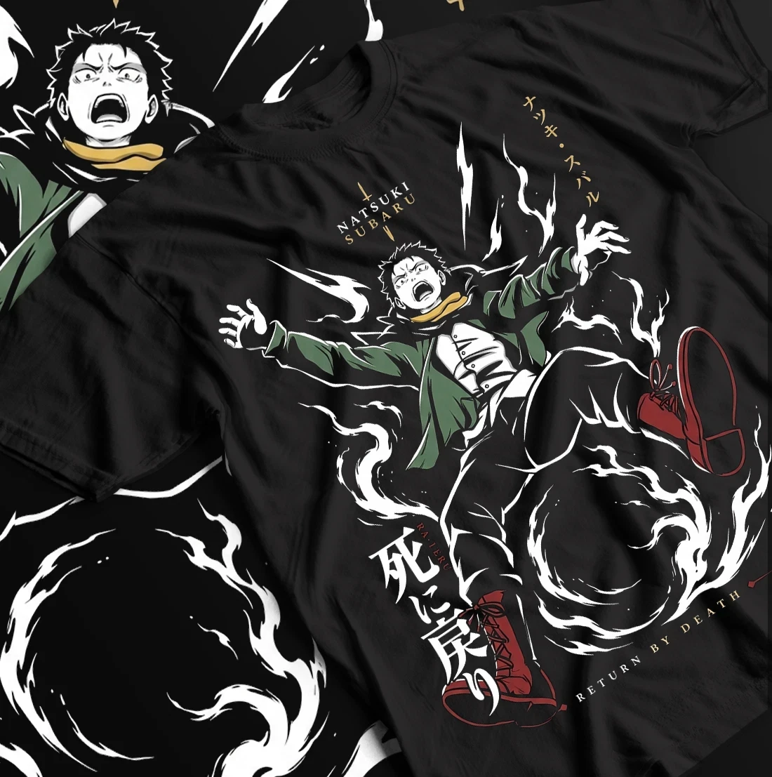 Re:Zero Natsuki Subaru Graphic Tshirt Unisex Anime Streetwear Return By Death Print Casual Cotton Oversized O Neck Tee