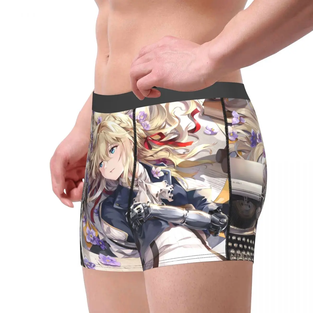 Anime - Violet Evergarden Underpants Breathbale Panties Male Underwear Print Shorts Boxer Briefs