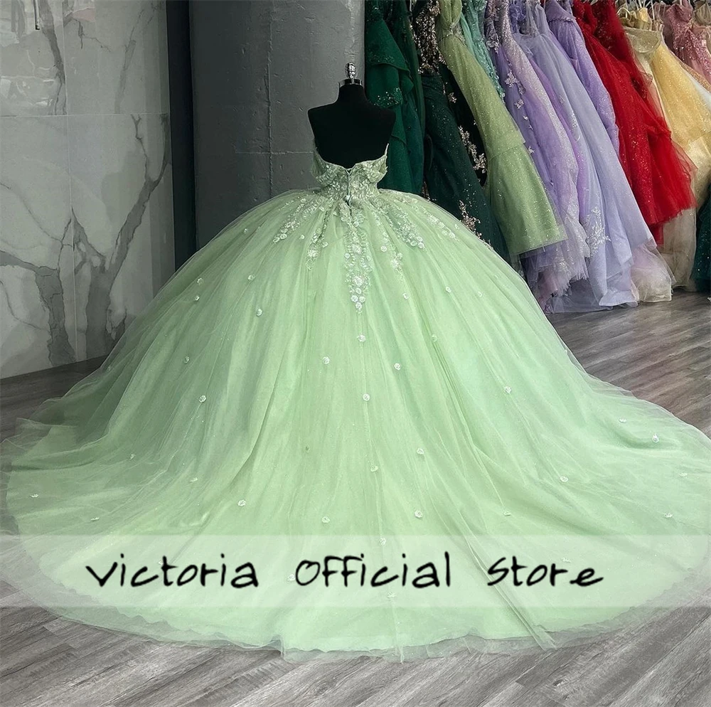 Vestidos de Quinceañera de encaje fino verde brillante, vestido de baile con capa, vestido dulce de dieciséis, vestidos de novia de gala