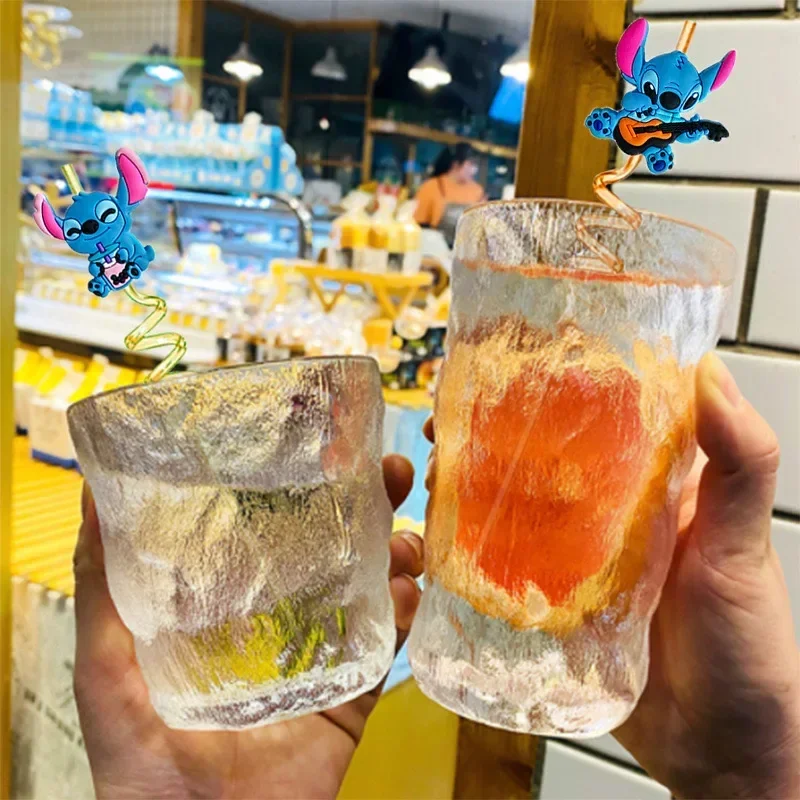 1/8PCS Stitch Reusable Straw Cartoon Cute Birthday Party Supplies Creative Drinking Tea straw Lilo&Stitch Anime Gifts For Kids