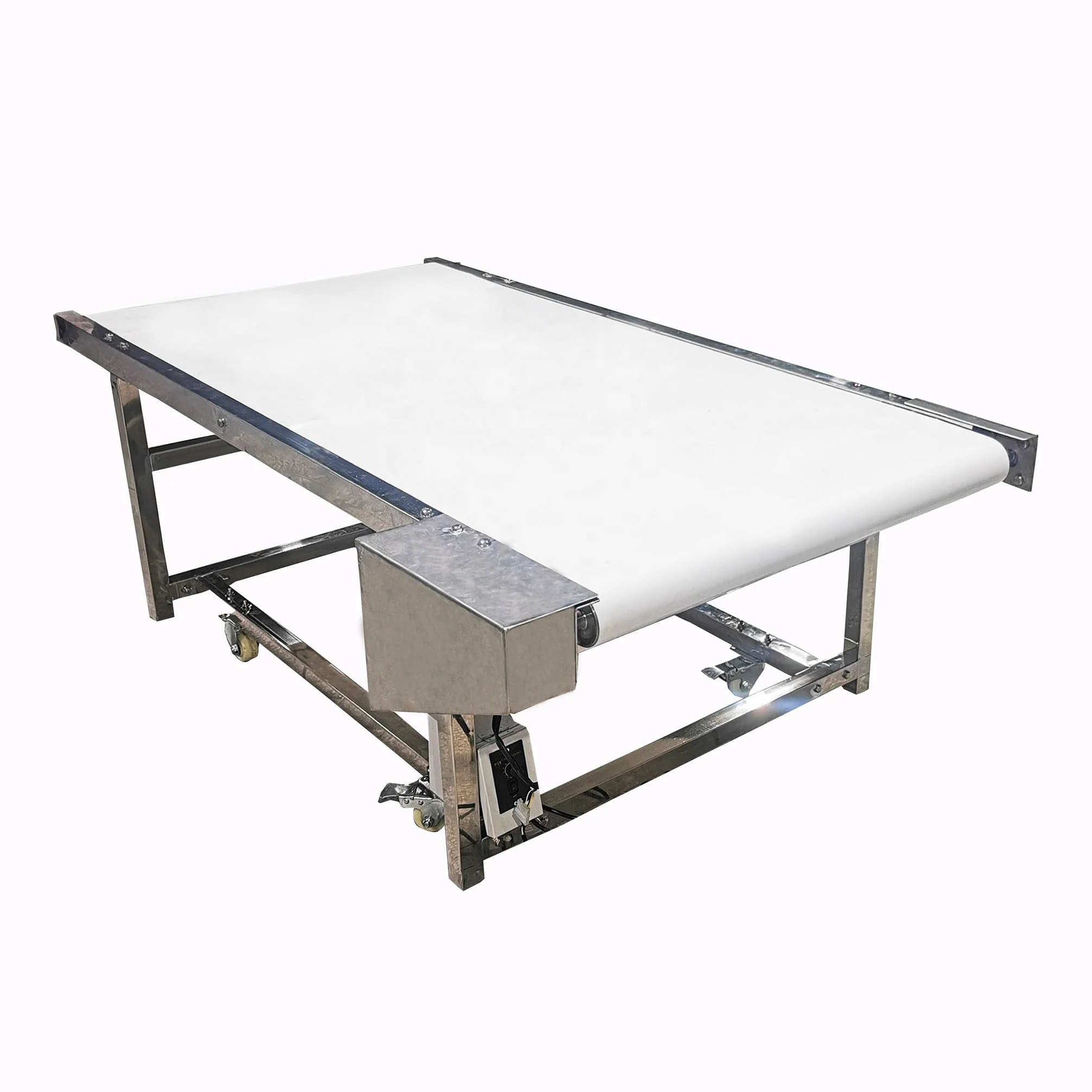 China Manufacturer's New 304 Stainless Steel Frame Industrial White PU Food Conveyor Belt for Restaurants and Retail Industries