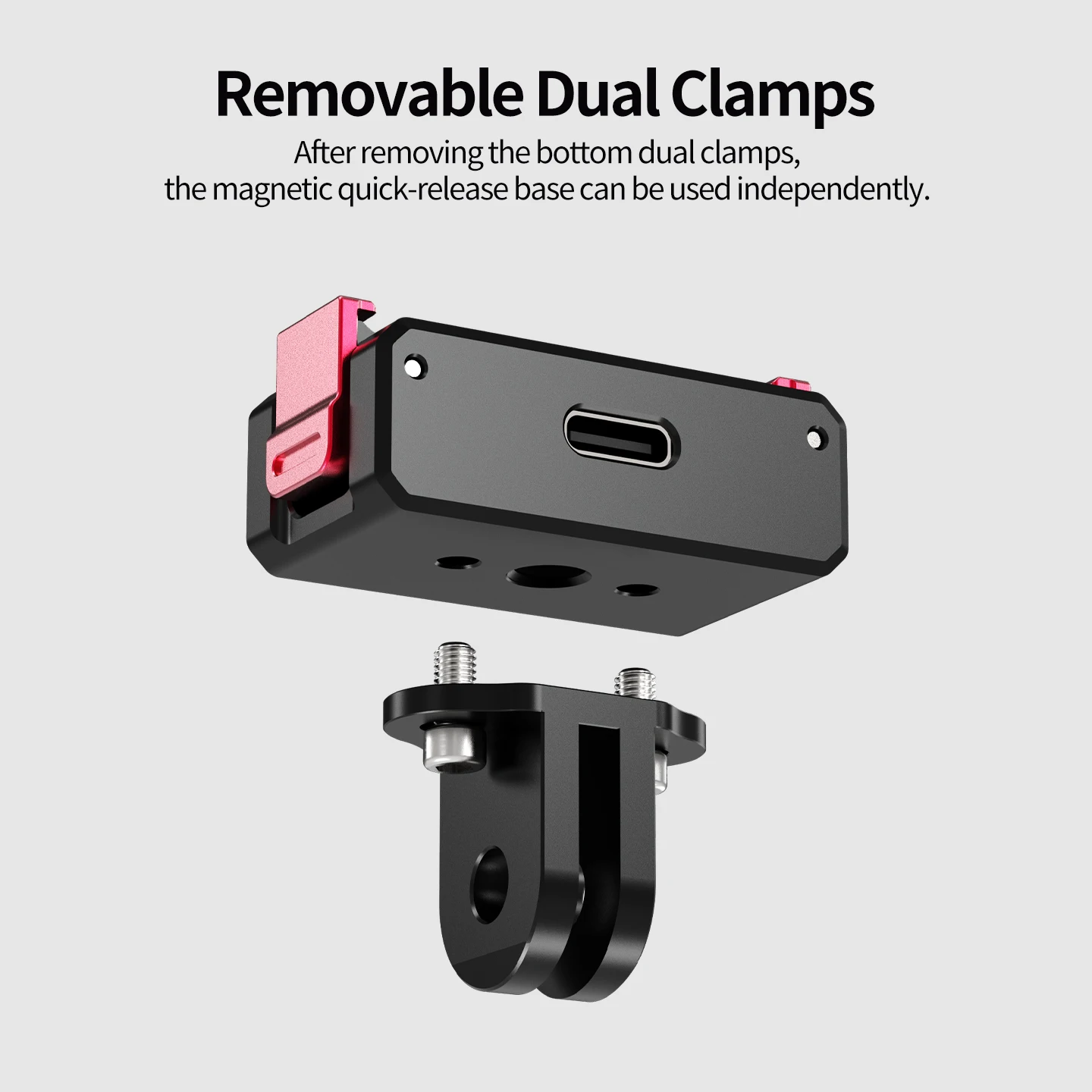 Langlebige Aluminium-Magnetische Schnellverschluss-Ladestation für DJI Osmo Nano Action-Kamera Magnet-Doppelbefestigung Kugelkopf Fahrradhalterung – Detail 13