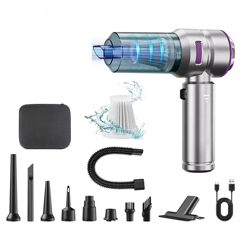 

Портативный беспроводной автомобильный пылесос B46B с бесщеточным двигателем и функцией сжатого воздуха – мощное всасывание