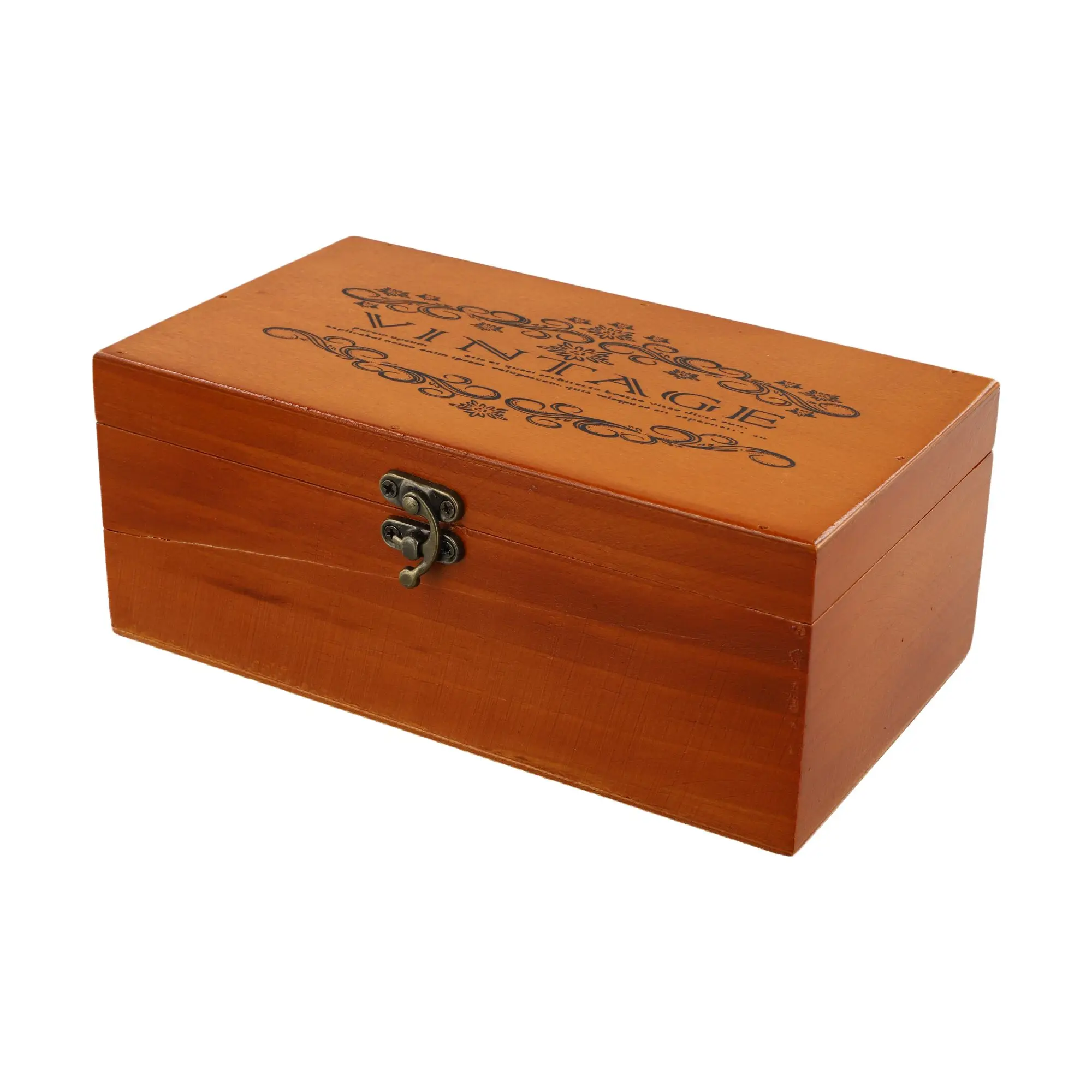 Retro Wooden Storage Box Plain Wood With Lid Multifunction Hinged Boxes Gift Packing Jewelry Case Box Home Sundries Storage Box