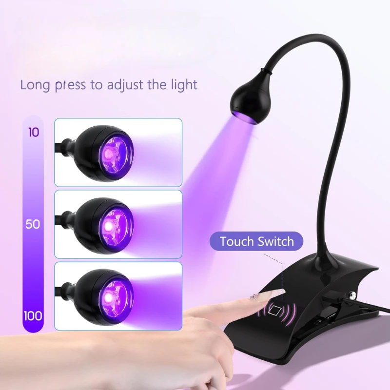 التحكم باللمس الأشعة فوق البنفسجية مسمار مصباح Led أضواء الأظافر مجفف الأشعة فوق البنفسجية البسيطة مرنة كليب على مكتب USB هلام علاج مانيكير باديكير أدوات