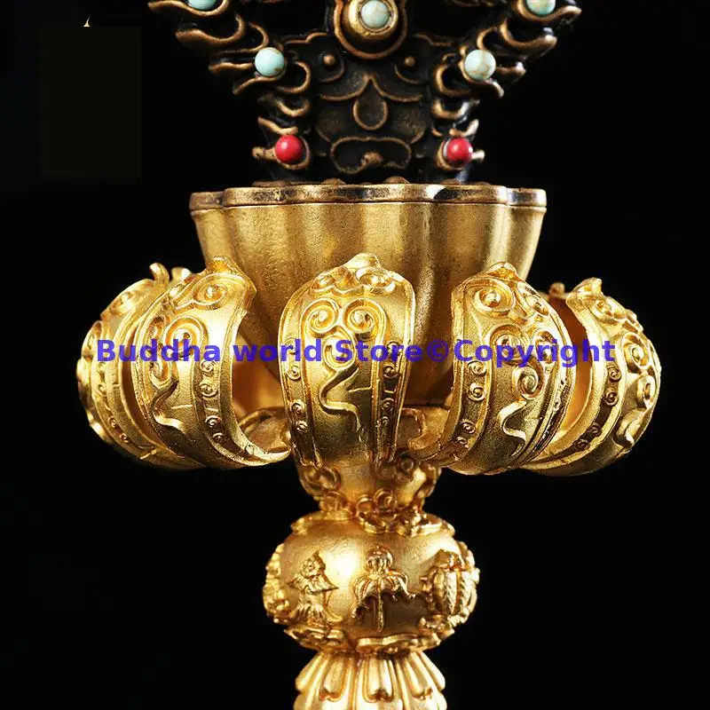 2025 A SET 8P Esoteric Temple holy copper Divine Buddha dharma Buddhist altar shrine Buddhism Worship FA QI auspicious decor