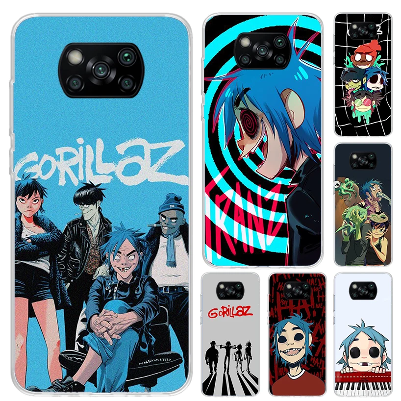 Gorillaz Anime Phone Case for Xiaomi Poco X6 X5 X4 X3 Nfc F6 F5 F4 GT F3 F2 Pro F1 M5S M4 M3 5G Soft Funda Print Shell