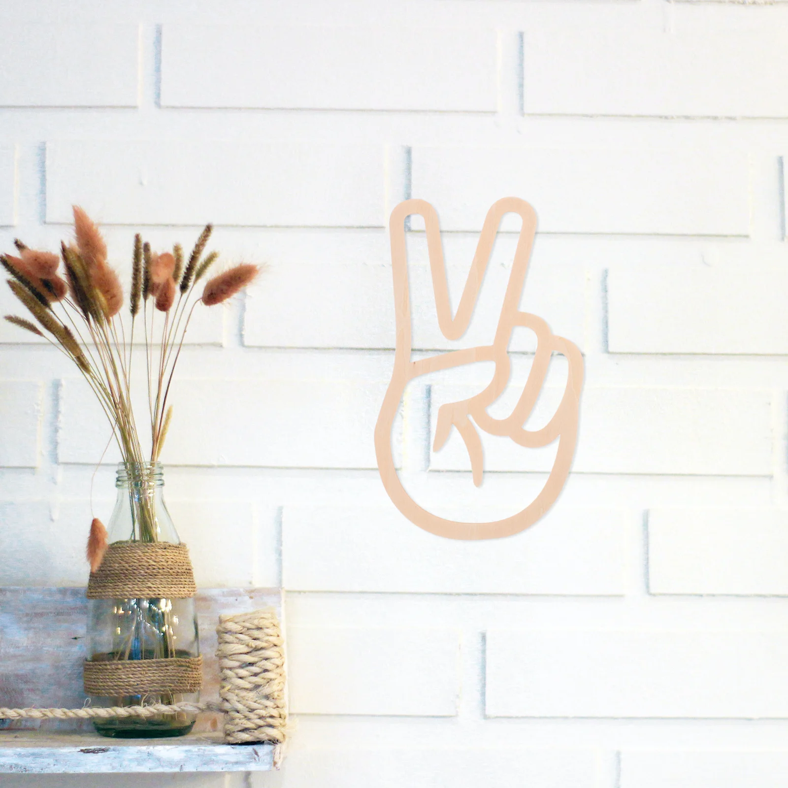 

2Pcs Nordic Style Wooden Hand Gesture Wall Decor Creative Photography Props Easy Install Non Scratch Kids Room Nursery