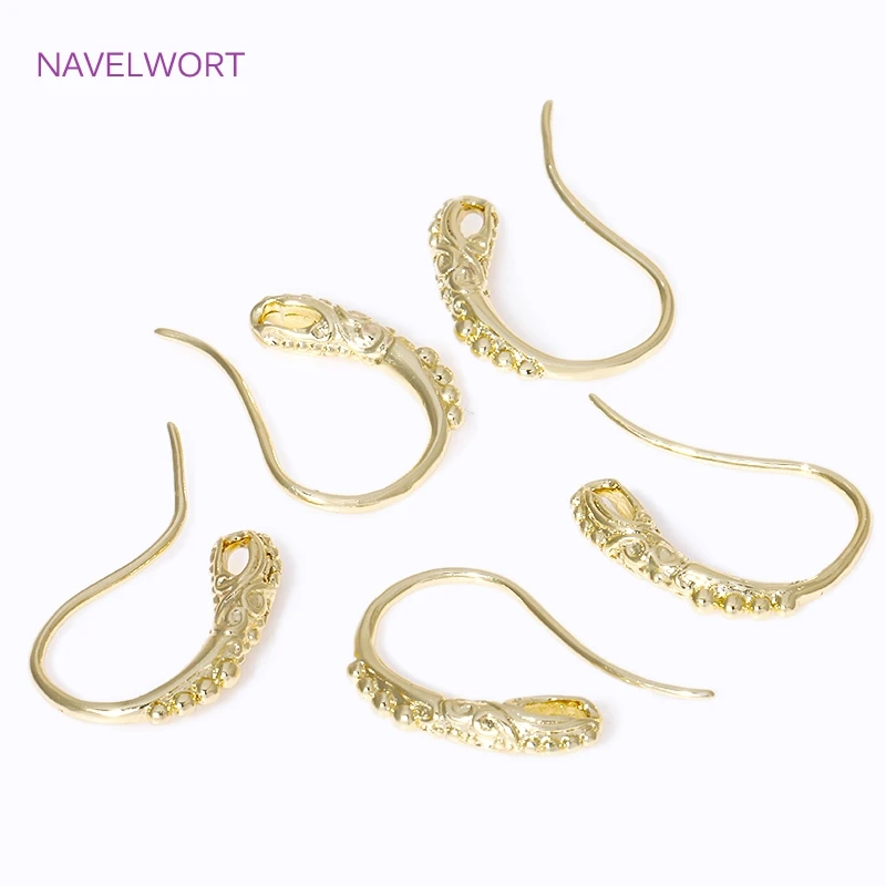 18K Gold Plated Earring Hooks Brass Metal Earwires Accessories,French Earrings Hooks,For DIY Earring Making Accessories