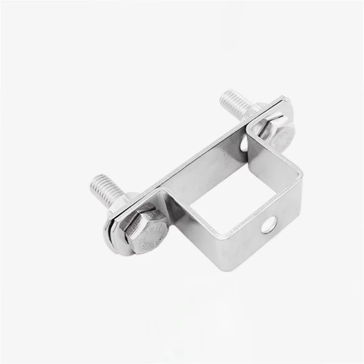 304 Stainless Steel Square Tube Clamps Thickened U-Bolt Pipe Clips Mounting Bracket Set
