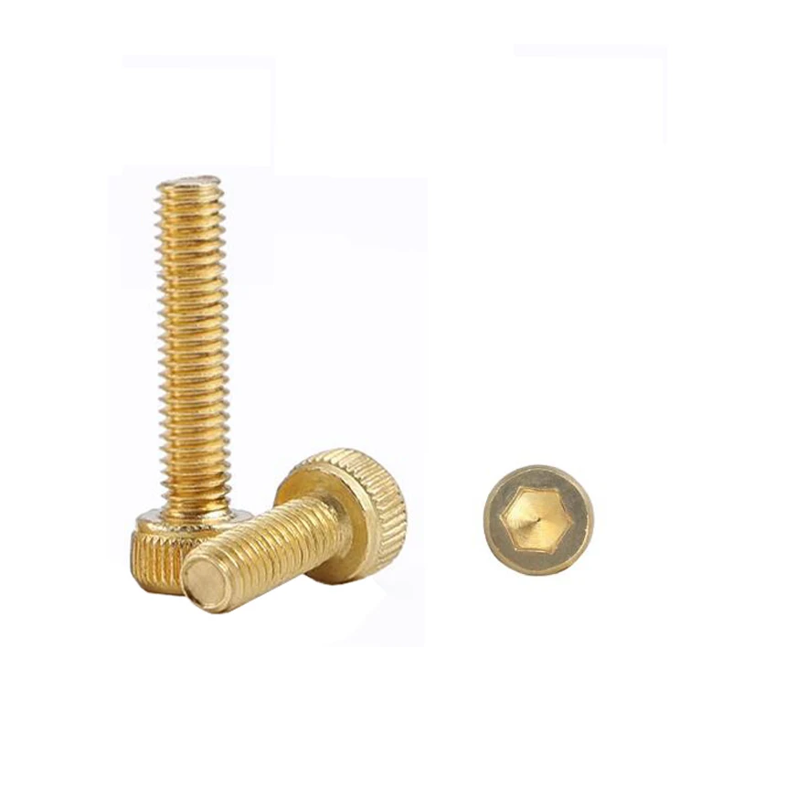 

M2 M2.5 M3 4/5/6/8/10/12/16/20/25/30mm Length Brass DIN912 Inner Hex Hexagon Socket Allen Head Cap Screw Bolt