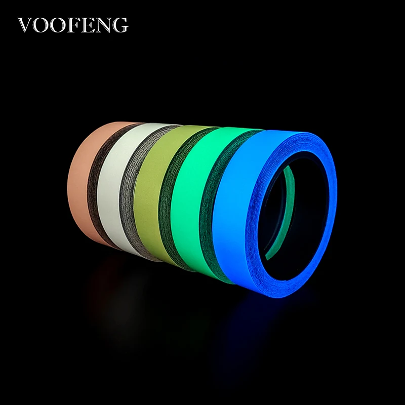 

VOOFENG 2.5cm Width Glow in Dark Tape Colorful Photoluminescent Tape Self-Adhesive Sticker Stages Home Wall Decoration 5cm Width