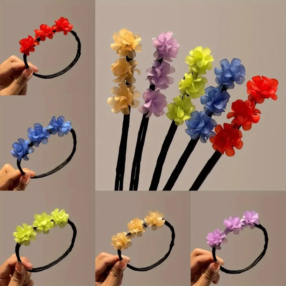 

Flower Bun Maker Voluminous Donut Hair Piece Elegant Updo Styling for Women Sweet Wedding Party Hair Accessories