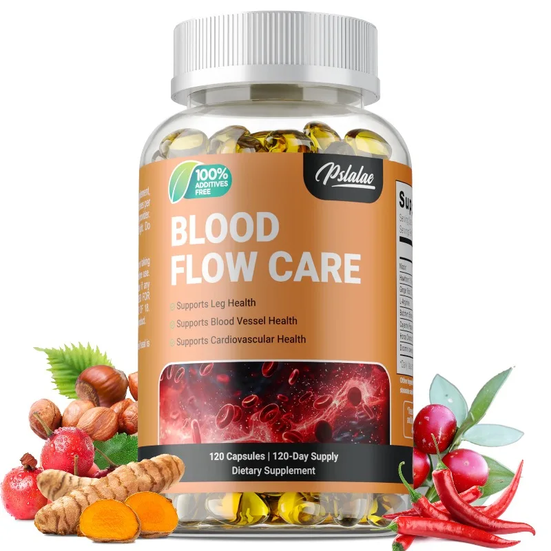 

Blood Flow Care Capsules - Reduce Fatigue, Supports Leg Veins, Blood Circulation, Promotes Heart and Cardiovascular Health