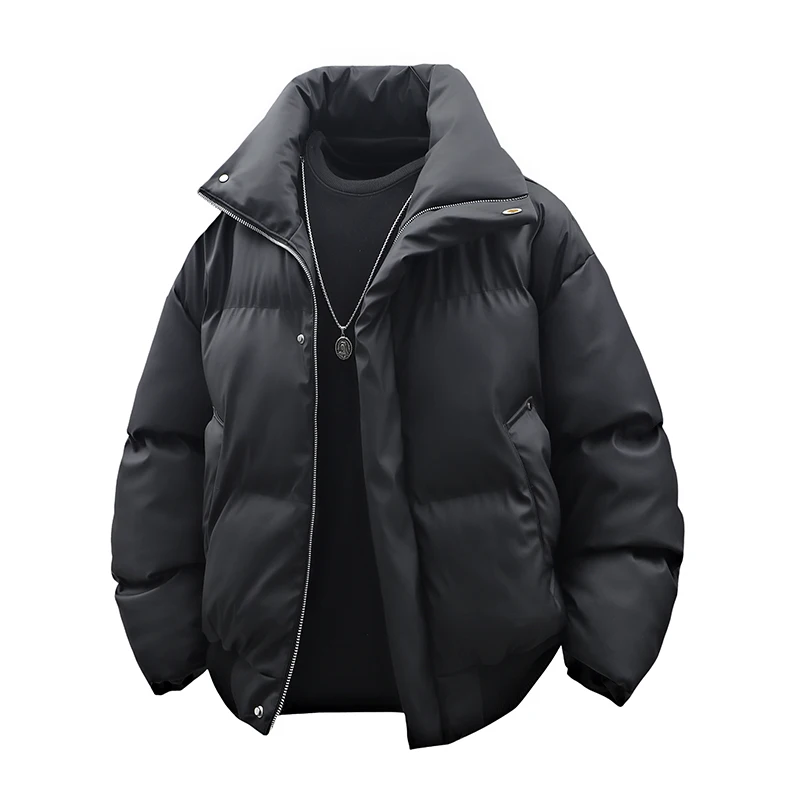 Solid Color All-match Men Parkas Quality Comfortable Warm Male Jacket Coats Turn-down Collar Thicken Male Clothes Fashion Casual