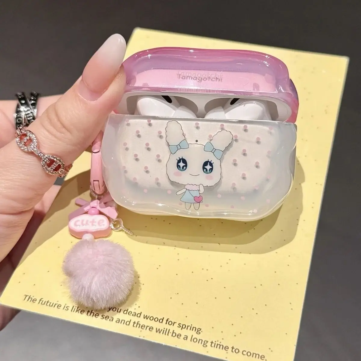 

cartoon bunny cute rabbit suitable for airpodspro2 protective cover Bluetooth airpods4 headphone case anti-scratch and anti-fall