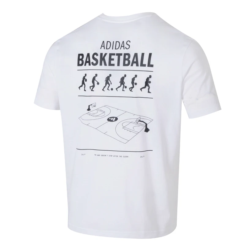 أديداس الرجال Bb الفئة m t تي تي شيرت رياضي رجالي فضفاض تنفس قصيرة الأكمام تشغيل اللياقة البدنية التدريب نصف كم Ji7099