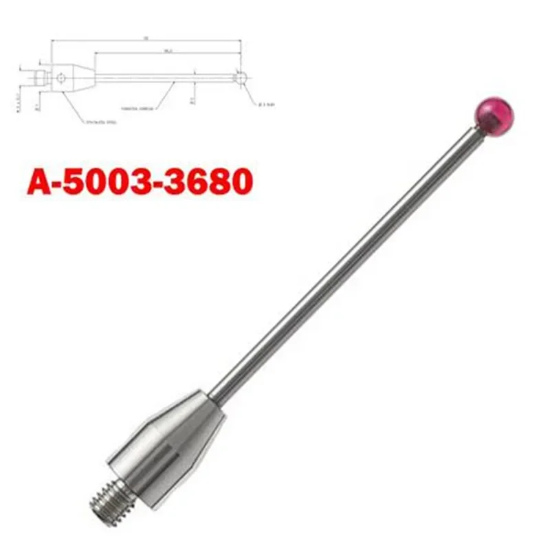 1PC CNC CMM  Probe Tip 3mm Ruby Ball 3D Tester Sensing Tip 50mm 3D Taster A-5003-3680