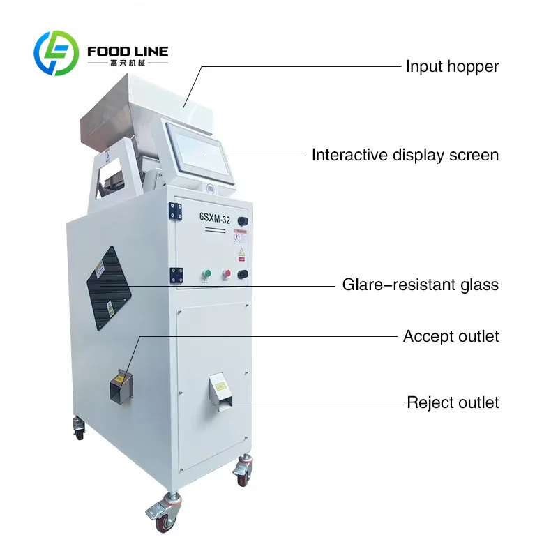 High Efficiency Color Sorter Machine 99.99% Accuracy 300-500kg/h Capacity for Material/Grain/Bean Sorting Shape Features