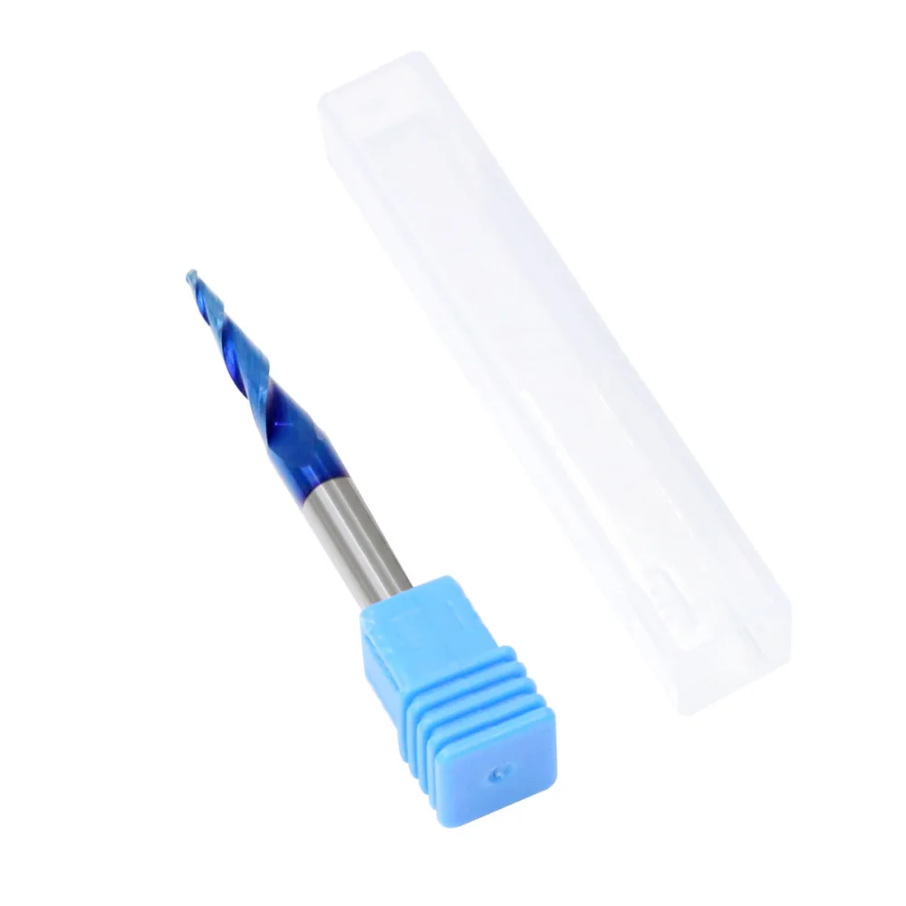 1/4 haste de carboneto sólido borda dupla nano azul bola fresa roteador bit carpintaria cnc fresa