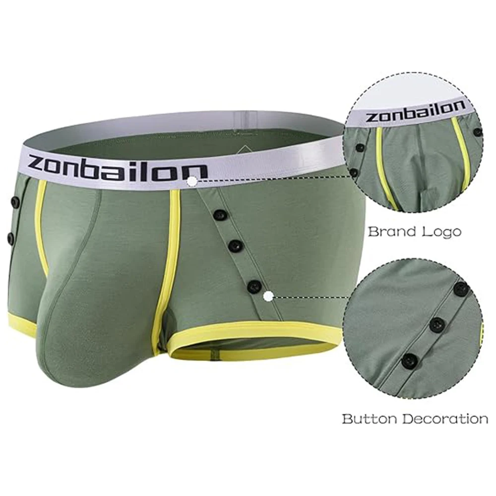 Jinshi Mens Boxer Briefs Comfy Gentle Men Boxer Bulge Enhancing Underwear Bamboo Smooth Trunks For Men