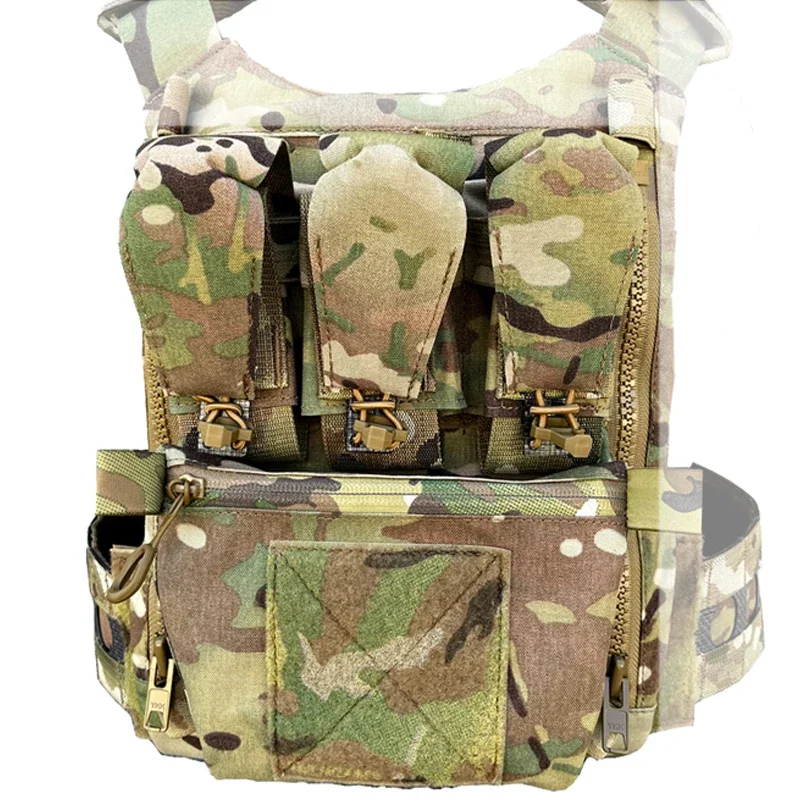 Tactical Panel Backpack Vest FCPC V5 Plate Carrier Pouch Airsoft Assault Zipper Molle Bag Accessories Gear Multicam