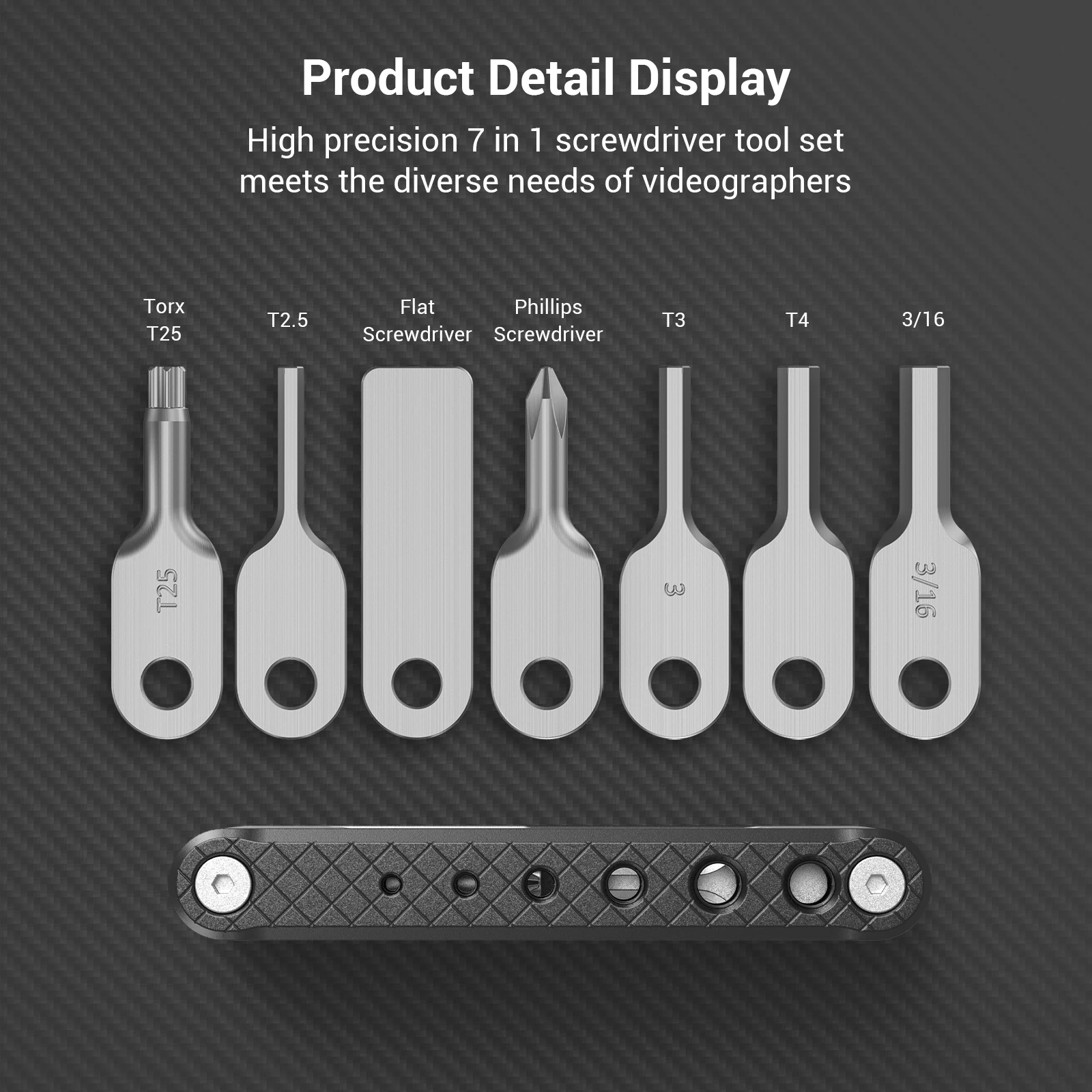 SmallRig Folding Multi-Tool Kit with Allen Wrenches (2.5mm,3mm,4mm,3/16) Flat-head Phillips Torx T25 Screwdriver for DSLR Camera