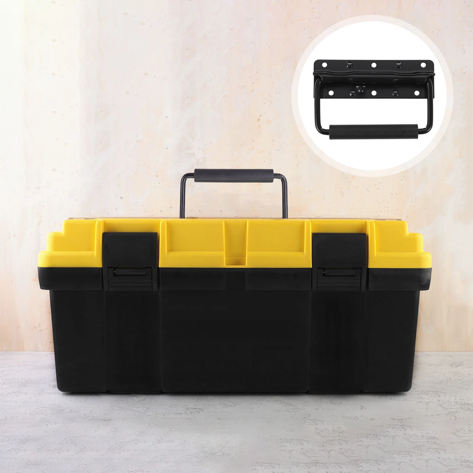 

2Pcs Spring Loaded Tool Box Handles Metal Chest Handle Surface Mounted Durable Luggage Handle Cabinet Door Pulls