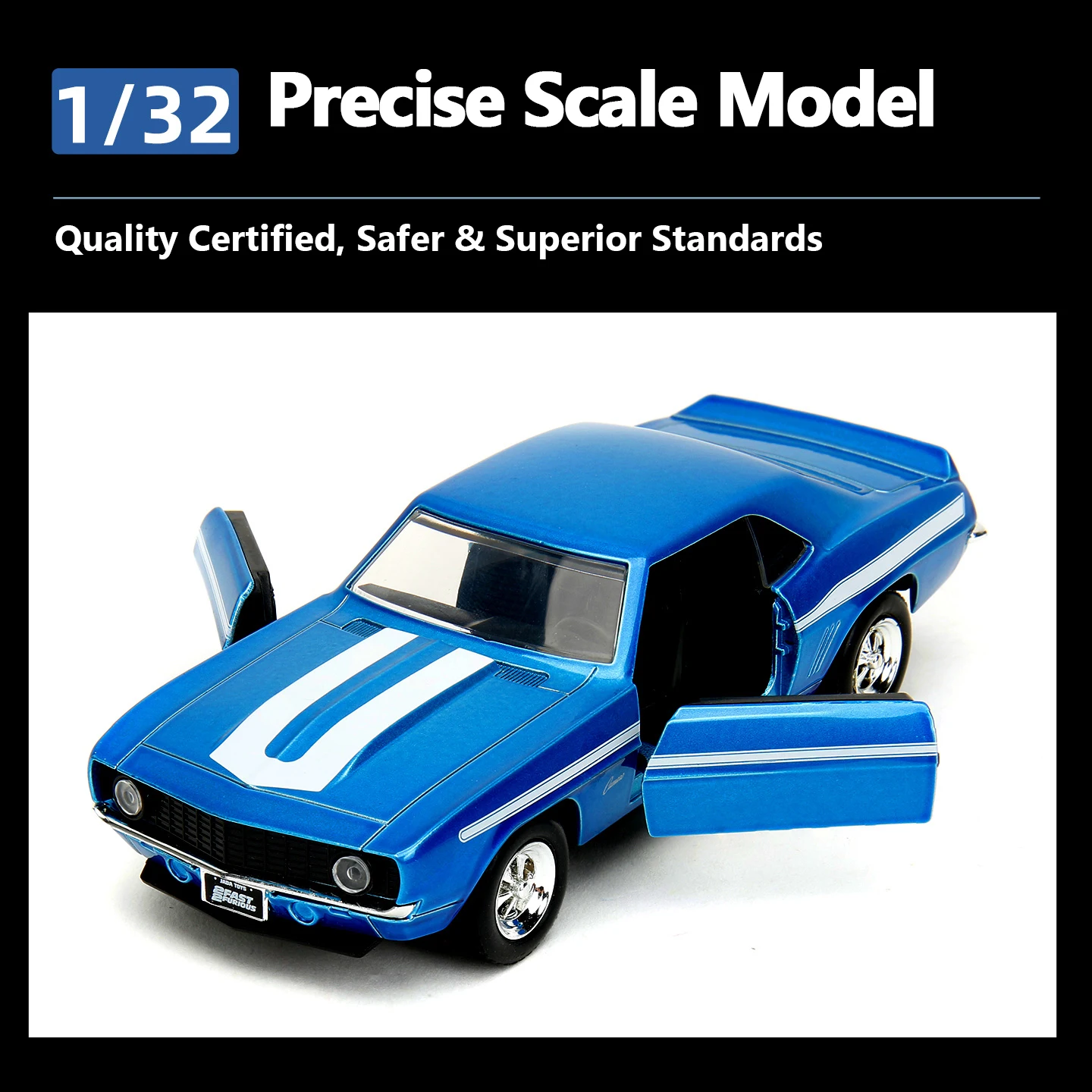JADA Toys Diecast Car 1:32 FF 1969 Chevrolet Camaro-Free Rolling Candy 3005C Boutique Decorative Children's Toys
