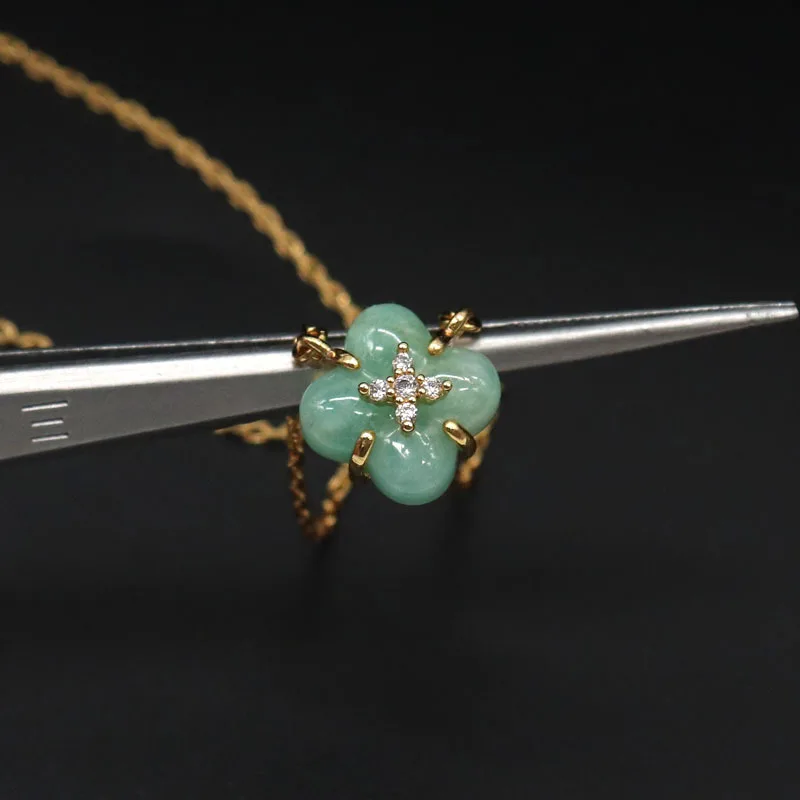 Wishing Pool Natural Stone Necklace for Women Gold Plated Vintage Necklaces Female's Simple Elegant Jewelry for Party Wedding