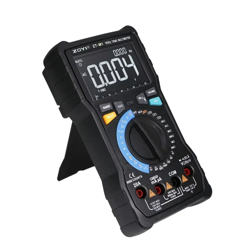 Portable ZOYI M1 Professional Digital Multimeter 8000 Counts True RMS Auto Range Voltmeter VFC Resistance Transistor Tester
