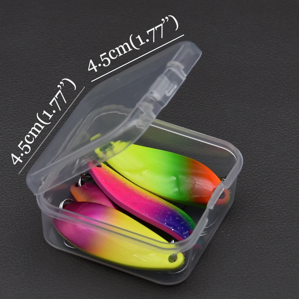 MrLurion 2.5 جرام 3.5 جرام 4 جرام صندوق حزمة ملونة الصيد ملعقة إغراء الطعم ، سمك السلمون المرقط بايك باس الطعم المعدني ، القفز إغراء تهزهز المياه المالحة إغراء