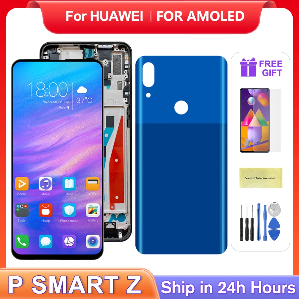 For HUAWEI AMOLED 6.59''P Smart Z For PSmart Z STK-LX1 LCD Display Touch Screen Digitizer Assembly Replacement