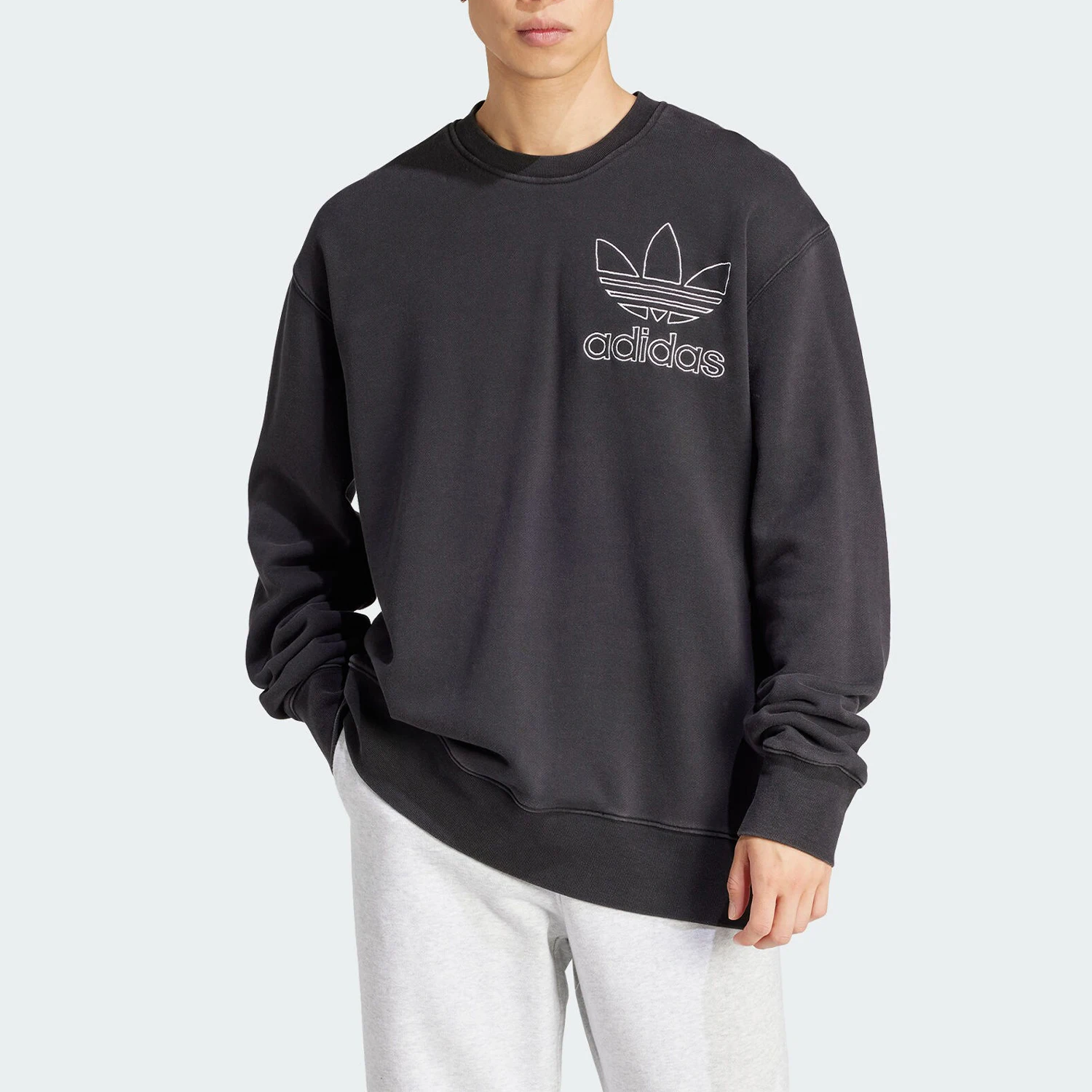 Adidas genuine clover men's round neck loose and simple sports sweatshirt IU2350