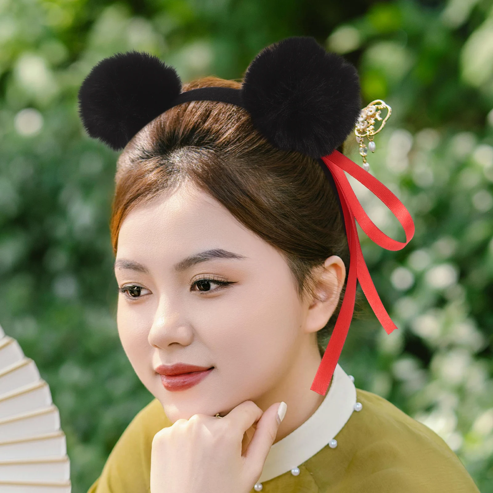 

Ball Headband Cosplay Black Accessories Outfit Costume Child Chinese Japanese Holiday Variety