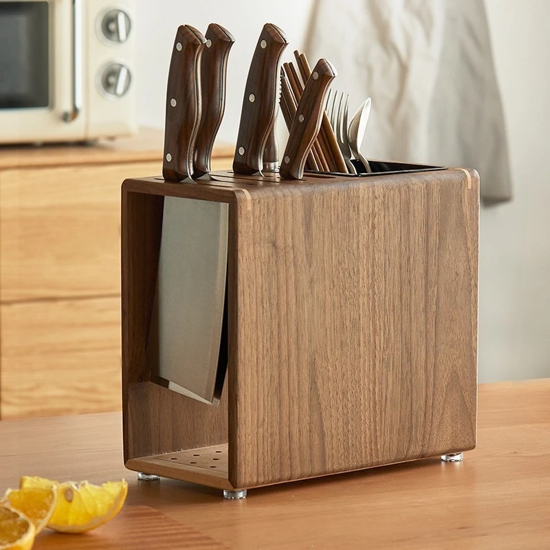 

Tool holder rack, kitchen countertop solid wood tool storage rack, drain knife holder