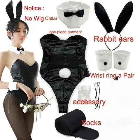 Girls BSR Bunny Girl Sakurajima Mai Cosplay Costume Halloween Funny Costume Black Stockings High Heels Lenceria Sensual Mujer