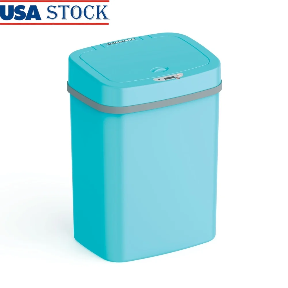 

3.2 Gallon Touchless Motion Sensor Trash Can Plastic Wastebasket Indoor Use Battery Operated Infrared Technology Fingerprint