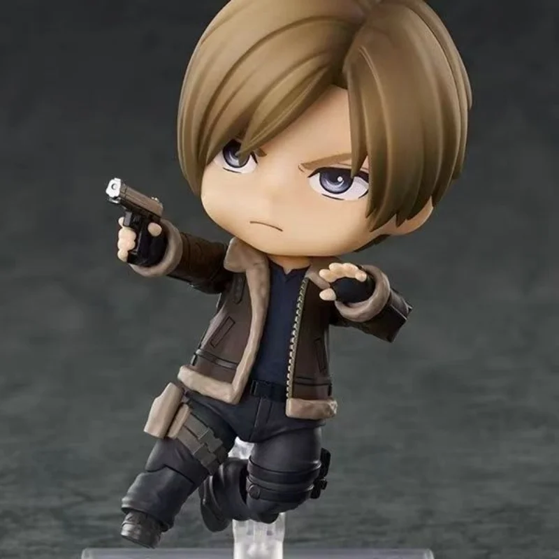 10Cm IN Stock Original Resident Evil 4 Remake 2337 Leon S. Kennedy Q Version Action Dolls Anime PVC Model Kid Birthday Toy Gift