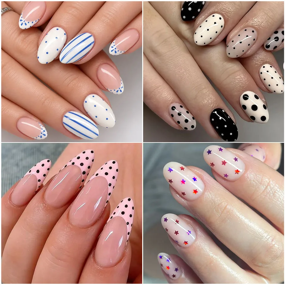 3-teiliges Set Niedliche Polka Dot Line Nagelstempelplatte Mini Stern Geometrische Streifen Nagellack Transfer Druckvorlage DIY Schablonen-Werkzeuge – Detail 8